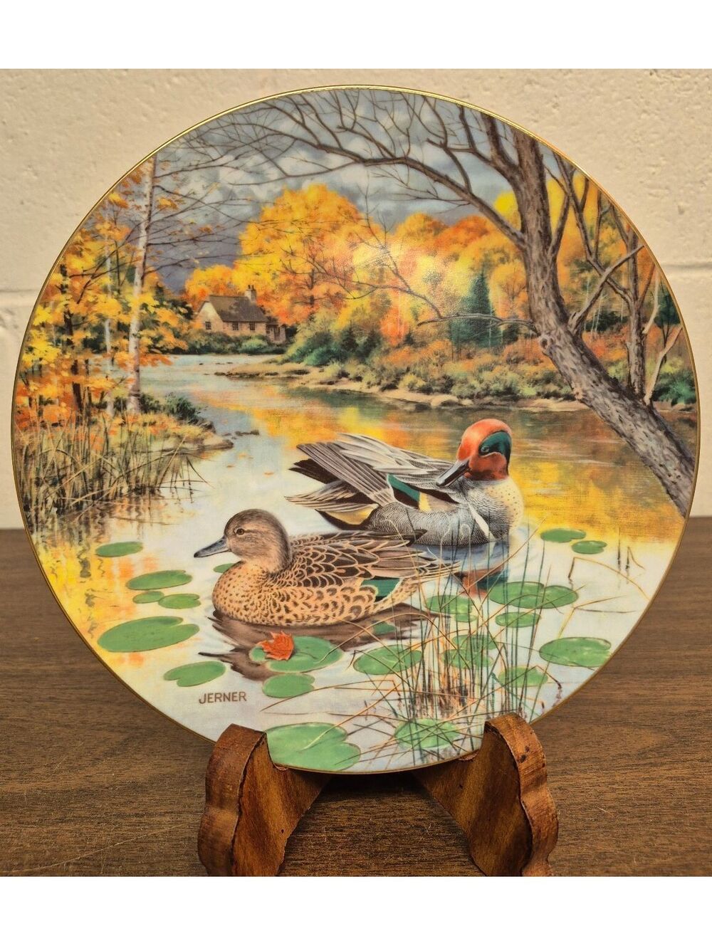 1987 The Green-Winged Teal Collector Plate by Bart Jerner